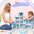 thumbnail image 5 of Freecat Doll House Kit, 11 Rooms DIY Pretend Play Bulding Dollhouse Playset Toys with Accessories and Furniture, Princess House for Toddlers, Christmas Birthday Gifts for 6 7 8 9 10 12 Year Old Girls, 5 of 7