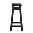 thumbnail image 5 of Amber 24 Inch Counter Stool, Ergonomic Saddle Seats, Charcoal Black Wood, 5 of 7