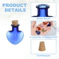 thumbnail image 3 of Uxcell 10 Pcs Mini Glass Bottles Pendants, 0.01oz/0.5ml Heart Shaped Small Glass Jars with Cork Stoppers Wishing Bottles for DIY Crafts Party Wedding Decor Favors, Blue, 3 of 6
