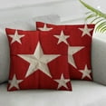 thumbnail image 3 of nygtbtfer 12” x 12” American Flag Stars Short Plush Decorative Pillow Case, Hidden Zipper (2 Count), 3 of 7