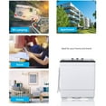 thumbnail image 6 of UbesGoo Portable Washing Machine, 26lbs Compact Twin Tub Wash& Combo for Apartment, Dorms,Camping and More, White&Black, 6 of 8