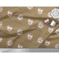 thumbnail image 3 of Soimoi Brown Cotton Duck Fabric Owl Bird Fabric Prints By Yard 42 Inch Wide, 3 of 3