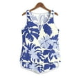 thumbnail image 4 of Simua Summer 2 Peice Outfit for Women Fashion Floral Printed Tank Tops and Drawstring Shorts Beach Lounge Set, 4 of 5