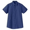 thumbnail image 2 of Gyexs Dress Shirts for Men Short Sleeve Navy with Pocket Linen Shirts Breathable Athletic Tees Shirt Wedding Men's Fashion, Size XXXL, 2 of 4