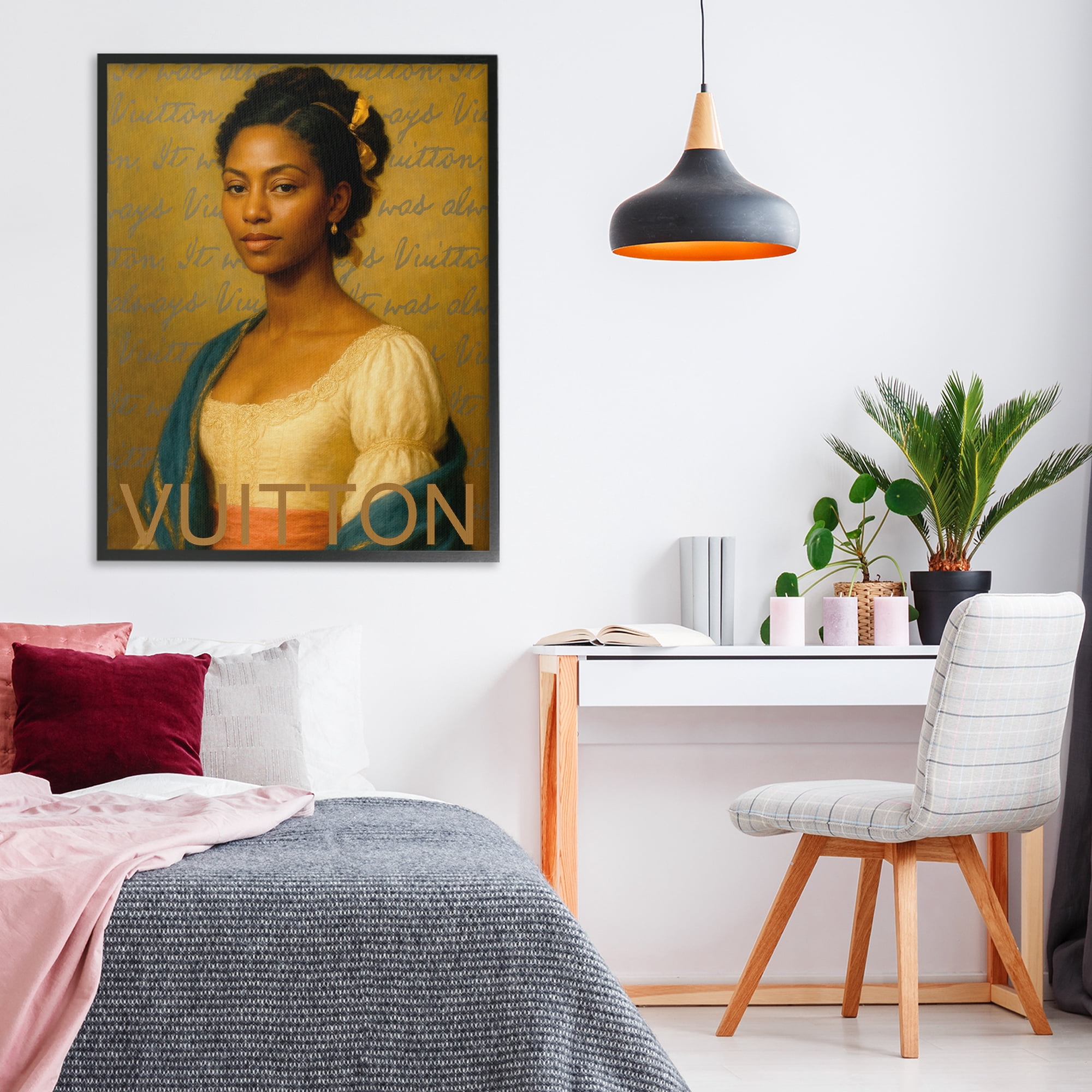 Stupell Industries Vintage Fashion Lady Black Framed Giclee Art, design by Grotto Studios