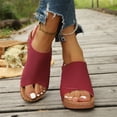 thumbnail image 4 of KEVCHE Strappy Wedge Sandals for Women, Dressy Summer Ankle Strap Open Toe Arch Support Sandals, Casual Comfortable Vacation Shoes, Plus Size Buttoned Peep Toe Sandals, 4 of 6