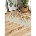 thumbnail image 3 of Orange Botanical Area Rug 3x5ft Woven Runner Rug,Farmhouse Leaf Fall Thanksgiving Washable Living Room Hallway Bedroom Kitchen Carpet with Tassels,Indoor Outdoor Throw Door Mat for Entryway, 3 of 5