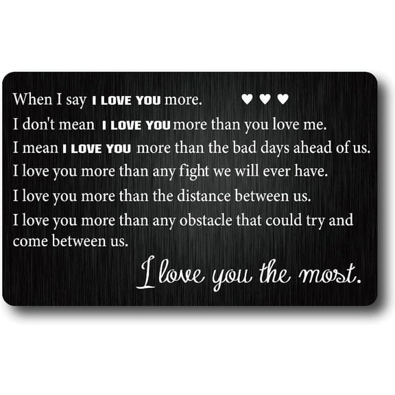 1pc I Love You Wallet Card Engraved Wallet Insert Metal Wallet Card Insert Anniversary Romantic Mini Love Notes Gift For Men Husband Boyfriend Fiance Valentine Day Wedding Birthday Christmas