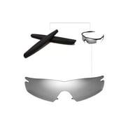 Walleva Titanium Polarized Replacement Lenses And Black Earsocks For Oakley M Frame Strike Sunglasses