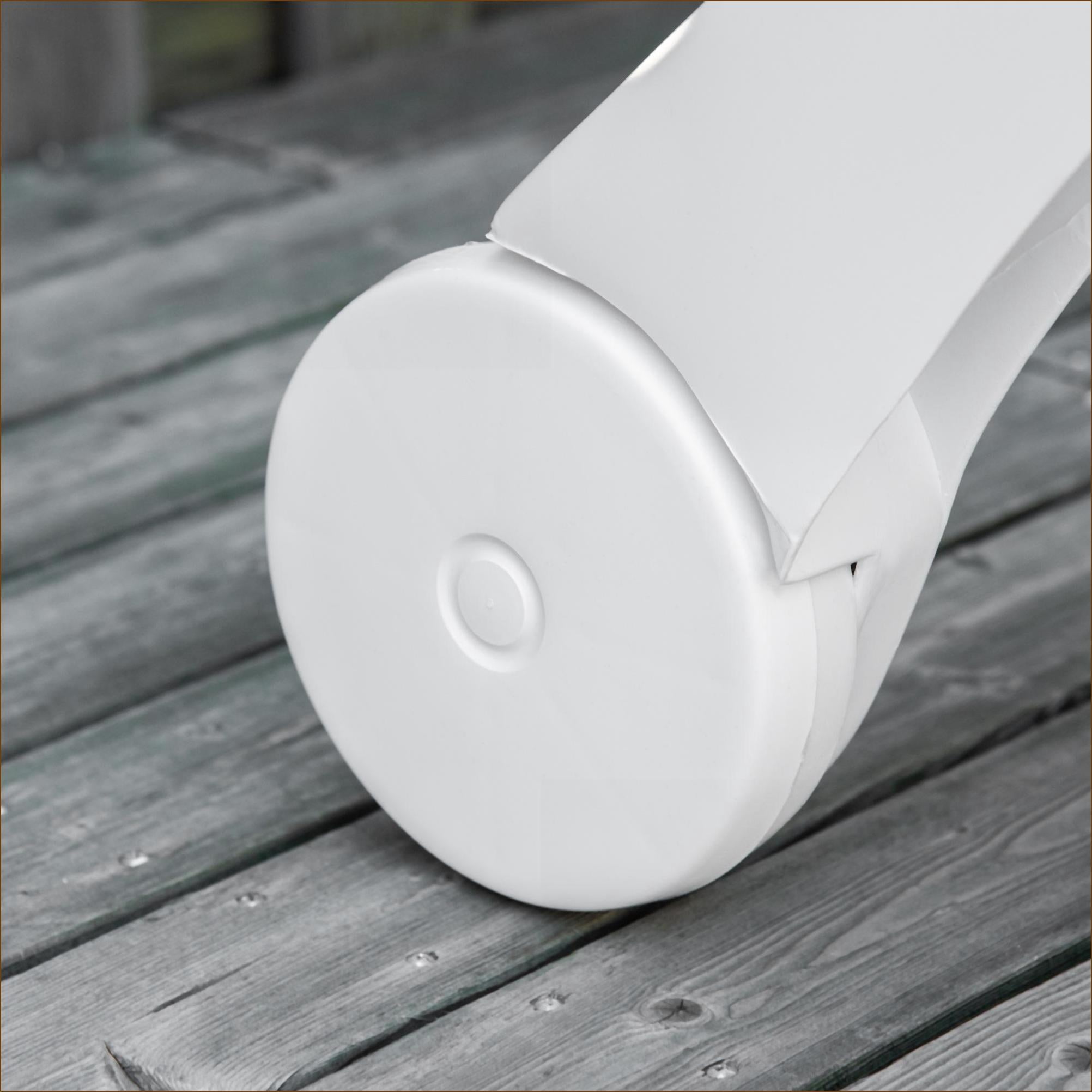 Outdoor Solid Wood Rocking Adirondack Chair | For Patio Backyard Fire Pit Porch | White|Slat Back