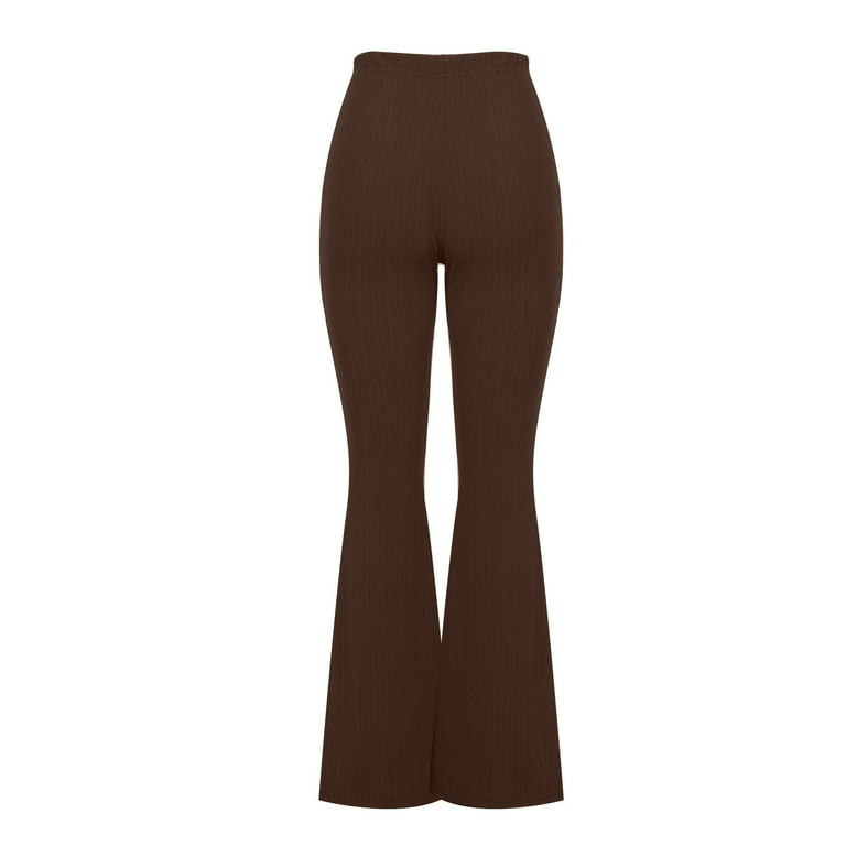 HUPOM Dress Pants Women Pants For Women In Clothing Track Pants High Waist  Rise Long Cropped Flare Brown S 