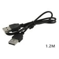 thumbnail image 3 of USB 2.0 Type A Male to USB A Male Sycn Data Charger Cable Cord 50cm Black F7V4, 3 of 9
