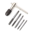 thumbnail image 2 of Râpe à Poignée en T Râpe à Poignée en T avec 5 Robinets à Flûte Droits Outils de Filetage Manuel en Acier Haute Vitesse M3-M8, 2 of 8