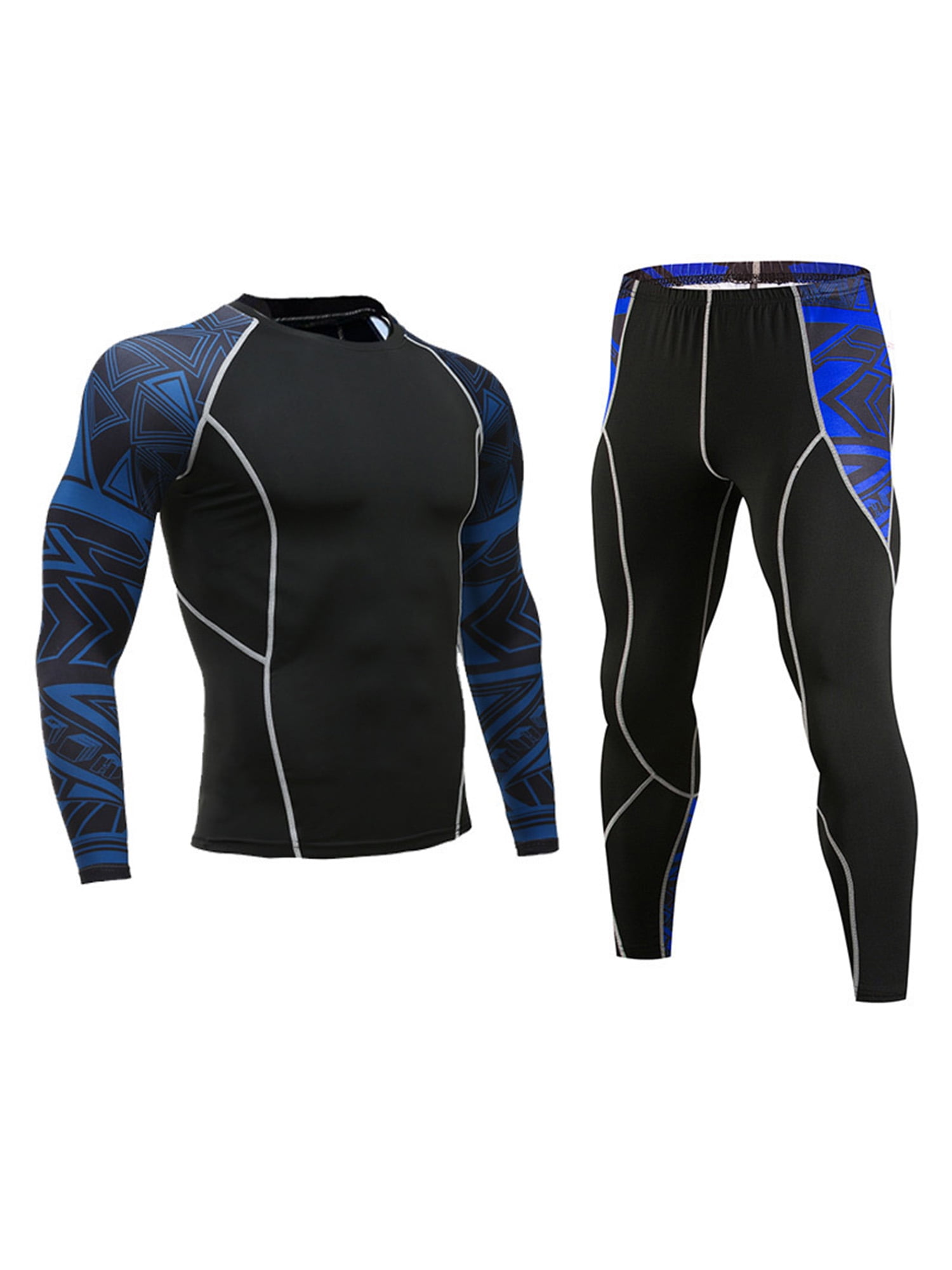 Frontwalk Mens Compression Shirt And Pant Set Stretchy Base Layer Suit