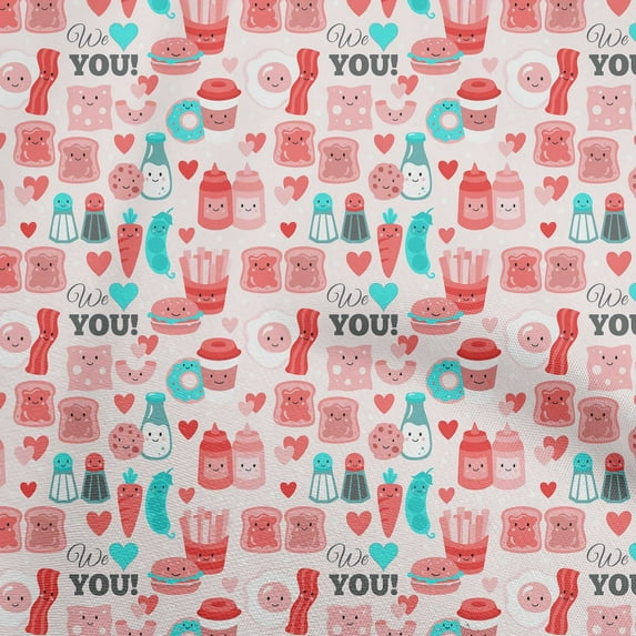 oneOone Cotton Jersey Light Peach Fabric Breakfast Diy Clothing Quilting Fabric Print Fabric By Yard 58 Inch Wide
