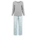 thumbnail image 2 of Fruit of the Loom Women's Beyond Soft Long Sleeve Waffle Top and Flannel Bottom Pajama Set, Sizes S-4X, 2 of 9