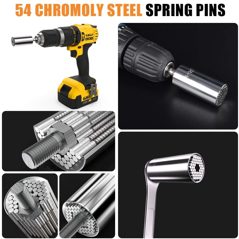 Universal Socket Grip Tool Sets with Power Drill Adapter Practical Gadget Christmas Gift for Dad Magnetic Pickup Tool with LED Light Best Practical Tools Gifts for Men Universal Socket Grip Tool Sets with Power Drill Adapter Practical Gadget Christmas Gift for Dad Magnetic Pickup Tool with LED Light Best Practical Tools Gifts for Men