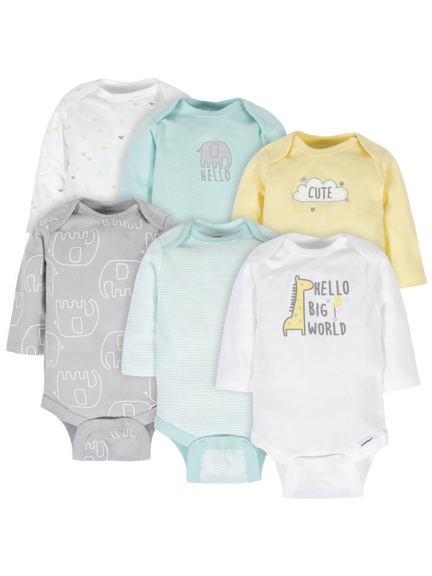 GERBER Baby Boys 6-Pack Long-Sleeve Onesies Bodysuit