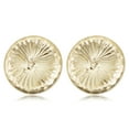 thumbnail image 2 of KoolJewelry 14k Yellow Gold Bold Diamond-cut Round Stud Earrings, 2 of 4