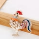 thumbnail image 2 of 2 broches de gallina y gallo con cristales de imitación chapados en oro y esmalte, bonitos broches de gallina para solapa, divertidos y novedosos para mujeres y niñas, 2 of 7