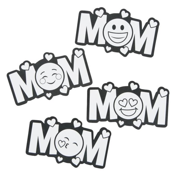 Color Your Own Emoji Mom Magnets 1Dz - Craft Kits - 12 Pieces