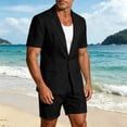 thumbnail image 6 of Miqool Men's 2-Piece Shorts Suits Slim Fit Short Sleeve Blazer Jacket and Shorts Set Casual Prom Summer Beach Wedding Tuxedos, 6 of 9