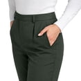 thumbnail image 3 of Lux Decor Women’s Stretch Work Pants - High Waisted Straight Leg Trousers, Wrinkle-Resistant Office Chinos with 2 Pockets, Comfortable Pull-On Work Pants for Travel & Daily Wear - XL, Forest Green, 3 of 9
