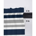 thumbnail image 6 of Dark Blue Gray Curtains 45 Inch Length,Sheer Curtains for Bedroom Living Room Window Horizontal Stripe Minimalist Geometric Rod Pocket Drapes Kitchen Curtains Small Half Window 52"x45" 2 Panels, 6 of 7