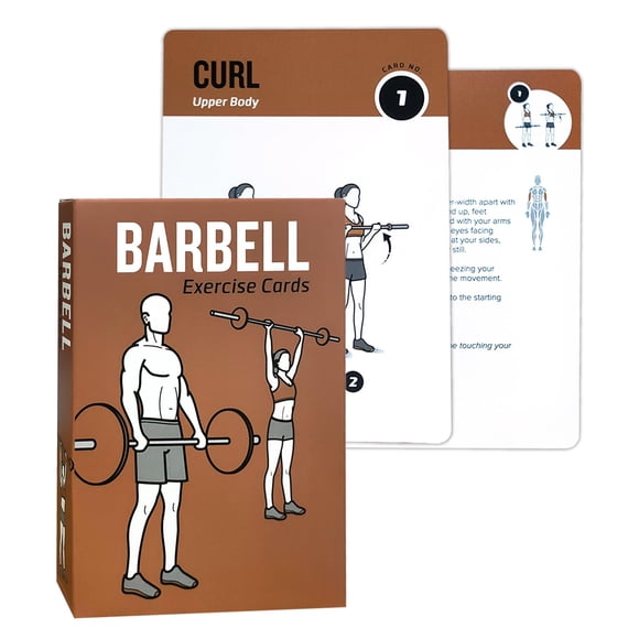 Tarjetas de Entrenamiento ELAORY con Barra - 62 Ejercicios para Mujeres y Hombres