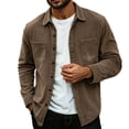 thumbnail image 2 of Jalioing Mens Corduroy Jacket Vintage Casual Long Sleeve Collared Button Down Jacket Business Fashion Solid Outerwear, 2 of 8