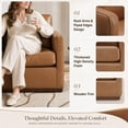 thumbnail image 3 of CHITA Swivel Accent Chairs for Living Room, Comfortable Arm Chairs for Bedroom,Faux Leather in Saddle Brown, 3 of 13