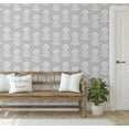 thumbnail image 3 of S4Sassy Peel & Stick Vinyl Wallpaper, Ethnic Bloom Print Wall Paper Contact Paper Waterproof - Gray, 25"x240", Removable Asian Style Textured Covering for in Bedrooms & Living, 3 of 9