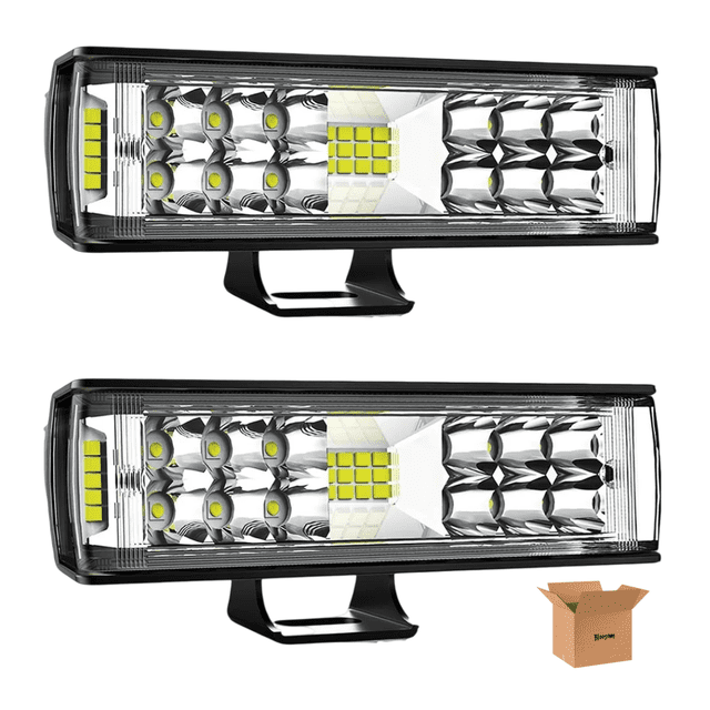 Par 7''faros Blossom Auxiliares Led Moto Auto 188w Triple-fila 8000k Negro