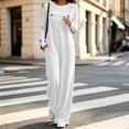 thumbnail image 2 of QIYAGBSA Corduroy Overalls for Women Wide Leg Adjustable Strap Sleeveless Jumpsuit with Pockets Soft Fall Winter (White, L), 2 of 9