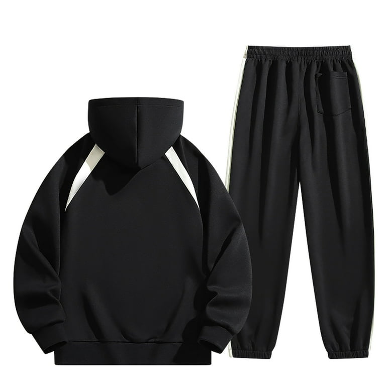 safuny Sweat Set Hoodies for Men Piece Sweatpants Sweat Suit