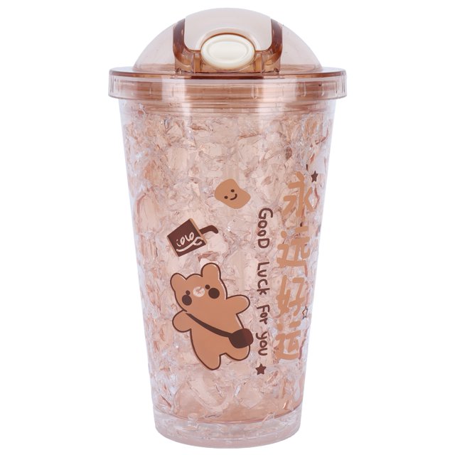Taza de hielo portátil, vaso para beber con pajita para estudiantes, originalidad, para niños y niñas, SummerD