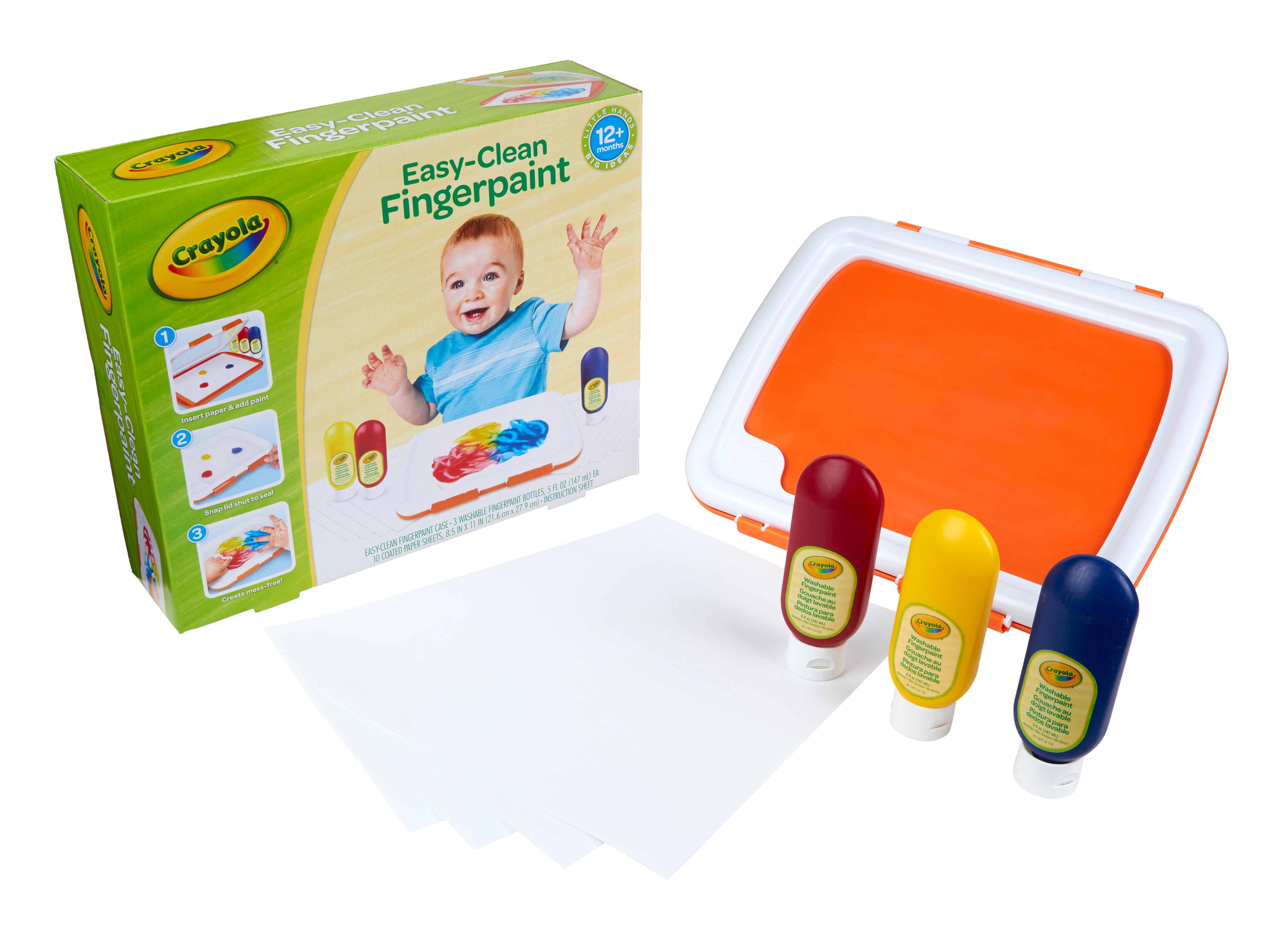 Crayola Washable Finger Paint Station, Crafts for Toddlers, Less Mess Finger Paints for Toddlers, Gift, Ages 1 & Up