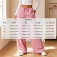 thumbnail image 3 of Kezqiaxn Wide Leg Pants for Women Striped Elastic Waist Drawstring Loose Casual Trousers with Pockets Women's Clothing Red L, 3 of 5