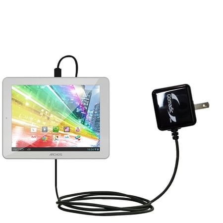 Gomadic Intelligent Compact AC Home Wall Charger suitable for the Archos 80b Platinum - High output power with a convenient, foldable plug design - Us