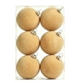 thumbnail image 2 of Flocked Christmas Tree Ornaments, 6 Pack 6Cm Velvet Christmas Balls, Shatterproof Hanging Decorations for Holiday Tree, Wreath, and Home, Light Yellow, 2 of 7