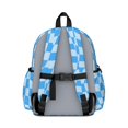 thumbnail image 3 of Blue Wavy Checkered Pattern Backpack for School, Cute School Bag with Adjustable Shoulder Straps and Padded Back, 13.4"x11"x4.7", 3 of 5