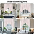 thumbnail image 2 of Swag Curtains Valances for Windows, Pink White Geometric Stripes Short Kitchen Window Curtains Over Sink, Minimalist Modern Art Cafe Curtains Panel Set Of 2,Rod Pocket, 45 Inches Length, 2 of 8