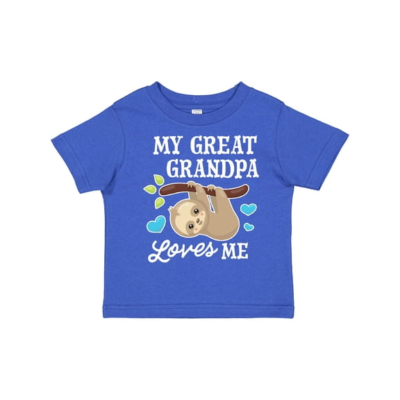 Inktastic My Great Grandpa Loves Me with Sloth and Hearts Boys or Girls Toddler T-Shirt