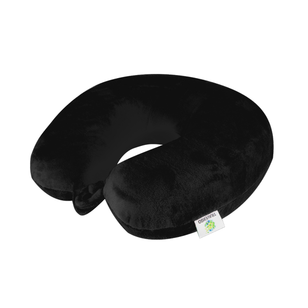 Memory Foam Travel Neck Pillow Plush Covering TR1060BK
