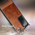 thumbnail image 5 of For Samsung Galaxy S20 FE 5G with Tempered Glass Screen Protector (Full Coverage), Nagebee Premium Cowhide Leather Hybrid Defender Protective Shockproof Rugged Durable Case -Brown, 5 of 7