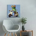 thumbnail image 4 of JEUXUS Happy Frog with Glasses Wall Art Canvas Posters Print Artwork Colorful Cute Funny Animal Frogs Framed for Living Room Kids Room Bedroom Bathroom Modern Home Decor 16x16in, 4 of 4
