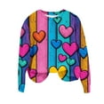 thumbnail image 2 of Ounisa Valentines Day Shirts Women Valentine Crewneck Sweatshirts Love Heart Sweatshirt Valentine's Long Sleeve Tops, 2 of 5