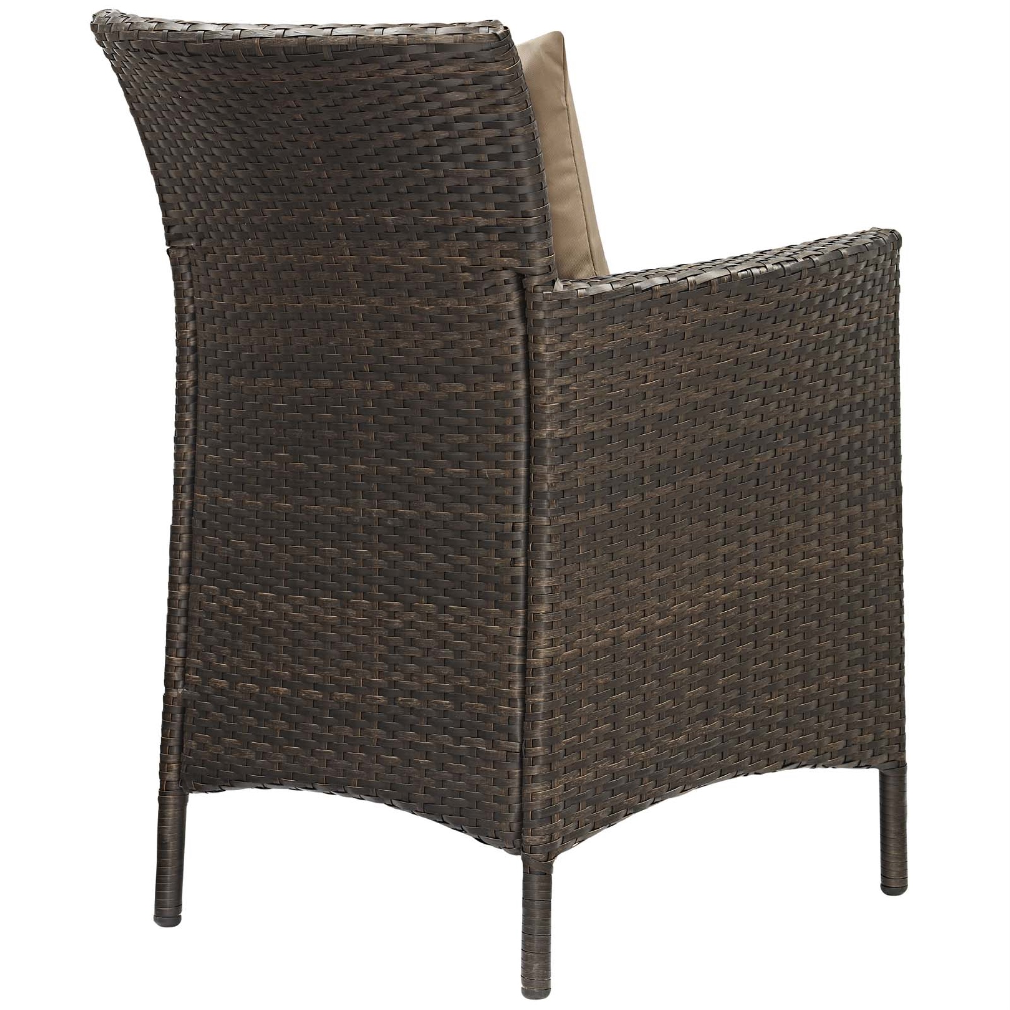 Modway Conduit 7-Piece Modern Rattan Outdoor Dining Set in Brown/Mocha - image 3 of 5