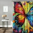 thumbnail image 2 of Autua Butterfly Colors Painting Shower Curtain for Bathroom Decoration with Hooks 100% Polyester Home Bathtubs Bathroom Curtain 60"x72, 2 of 7