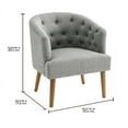 Better Homes & Gardens Barrel Accent Chair, Gray, Linen Fabric